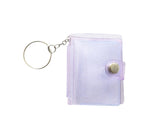 Mini Photo Album Flip Page Sequins Transparent Snap Hanging Ring 16 Pockets Card Photo Holder Memory Gift - Purple