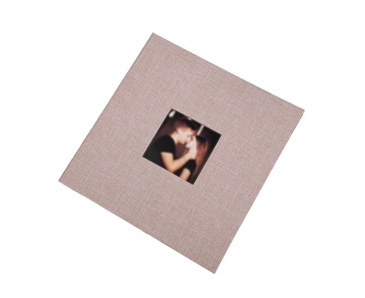 Photo Album 40 Pages Linen Cover Hardcover Reusable Sticky Stamp Collection Book Family Photos Storage Memory Book Scrapbook with Box - Beige