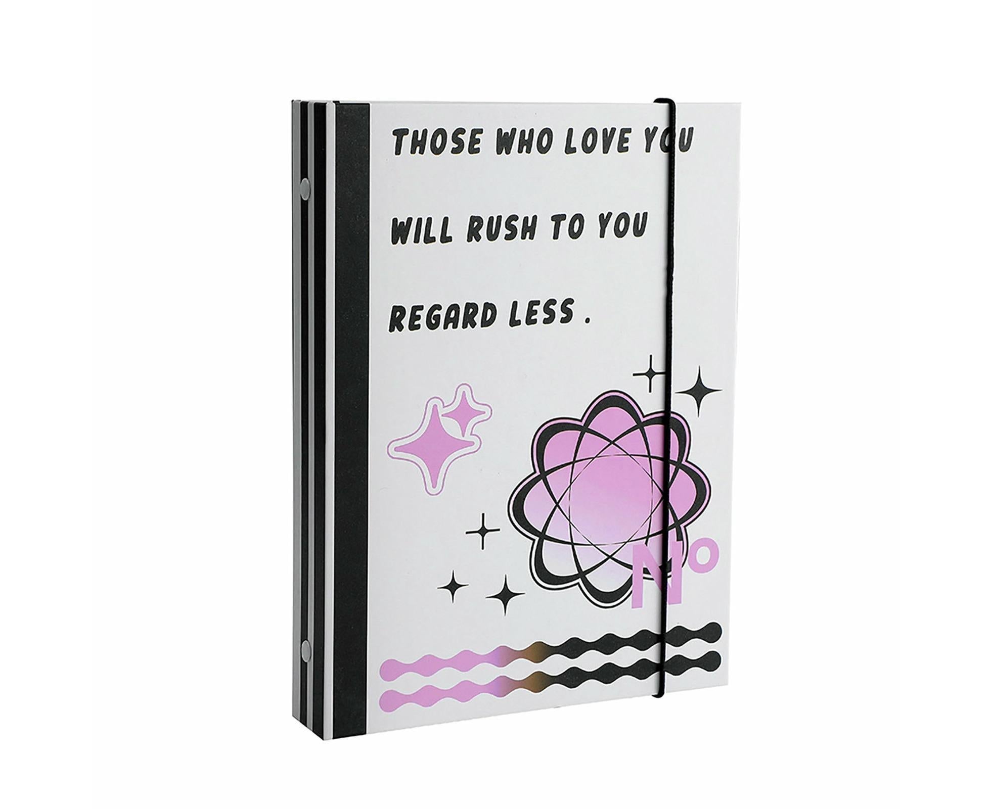 Photo Album with Lanyard 6 Holes Loose-leaf Type 3 Inches Album Collection Book Student Supplies - White