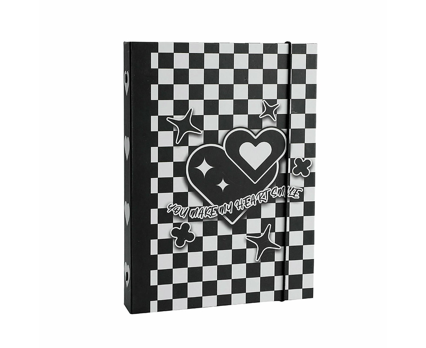 Photo Album with Lanyard 6 Holes Loose-leaf Type 3 Inches Album Collection Book Student Supplieslack White