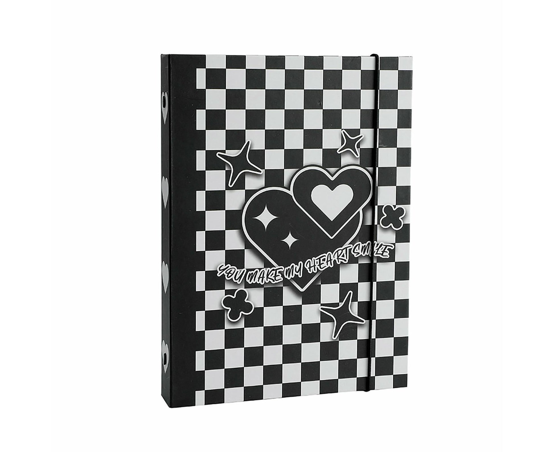 Photo Album with Lanyard 6 Holes Loose-leaf Type 3 Inches Album Collection Book Student Supplieslack White