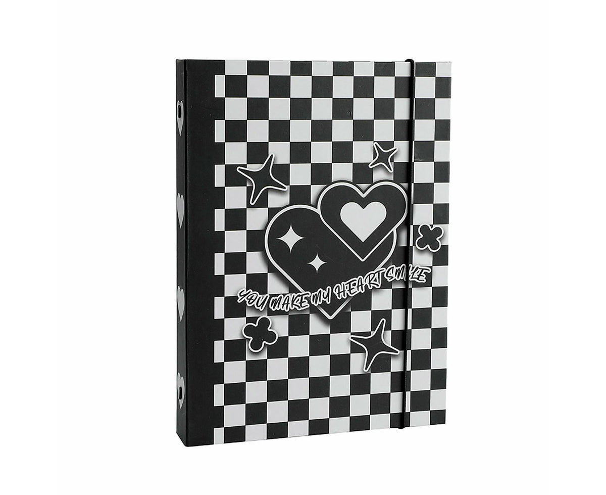 Photo Album with Lanyard 6 Holes Loose-leaf Type 3 Inches Album Collection Book Student Supplieslack White
