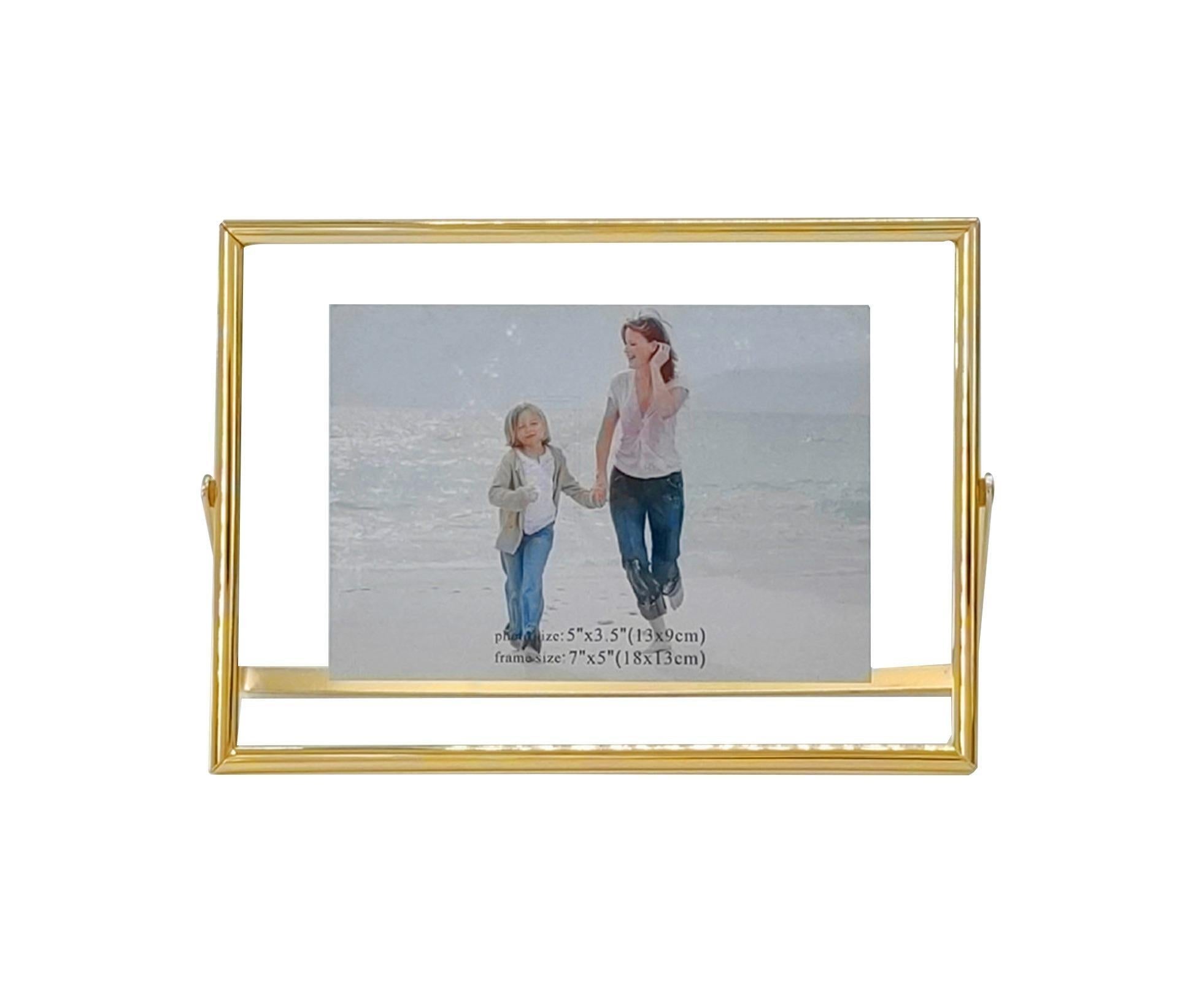 Photo Frame Adjustable Durable Metal Frame Photo Holder Elegant Stylish Picture Frame for Home Decoration - Golden
