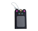 Photo Keychain Creative Acrylic Cartoon Cat Photo Frame Hanging Pendant for Daily Use-Black