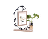 Picture Frame Double Sided Stable Base Smooth Edge High Strength Rustproof Decorative Burr Free Desktop Photo Frame with Hydroponic Vase Home Supplies
