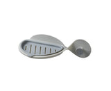 Punch Free Soap Tray Moisture-proof PP Whale Shape Wall Hanging Draining Soap Dish for Bathroom-Light Grey