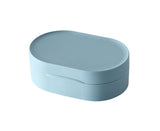 Soap Box Small Exquisite Simple Sealed Soap Case Solid Color Storage Box Bathroom Gadget for Home-Blue L