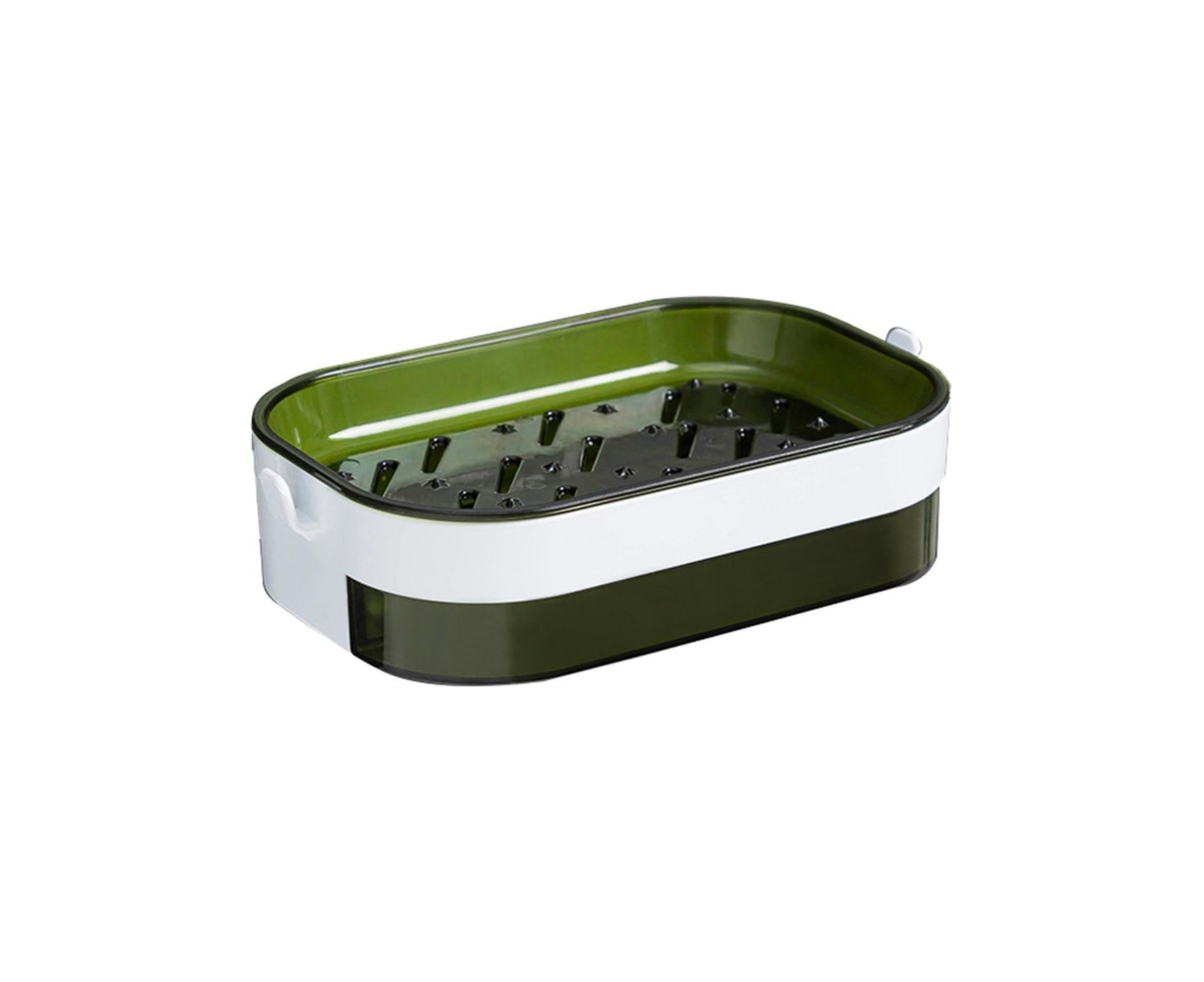 Soap Case Wall Mounted Ventilation Plastic Water Draining Dry Quickly Soap Sponge Dish for Bathroom-Green