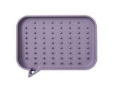 Soap Dish Rectangle Minimalist Silicone Tear-resistant Sponge Holder for Kitchen-Purple