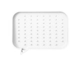 Soap Dish Rectangle Minimalist Silicone Tear-resistant Sponge Holder for Kitchen-White