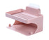 Soap Holder Double Deck Wall Mount No Punching Trace Free Non-slip Storage ABS Self Draining Soap Rack Bathroom Supplies-Pink