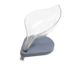 Soap Holder Drainage Design Leaf Shape Solid Color Punch-free Great Stickiness Storage Soaps Sturdy Structure with Sucker Soap Plate Bathroom Stufflear