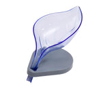Soap Holder Drainage Design Leaf Shape Solid Color Punch-free Great Stickiness Storage Soaps Sturdy Structure with Sucker Soap Plate Bathroom Stufflue