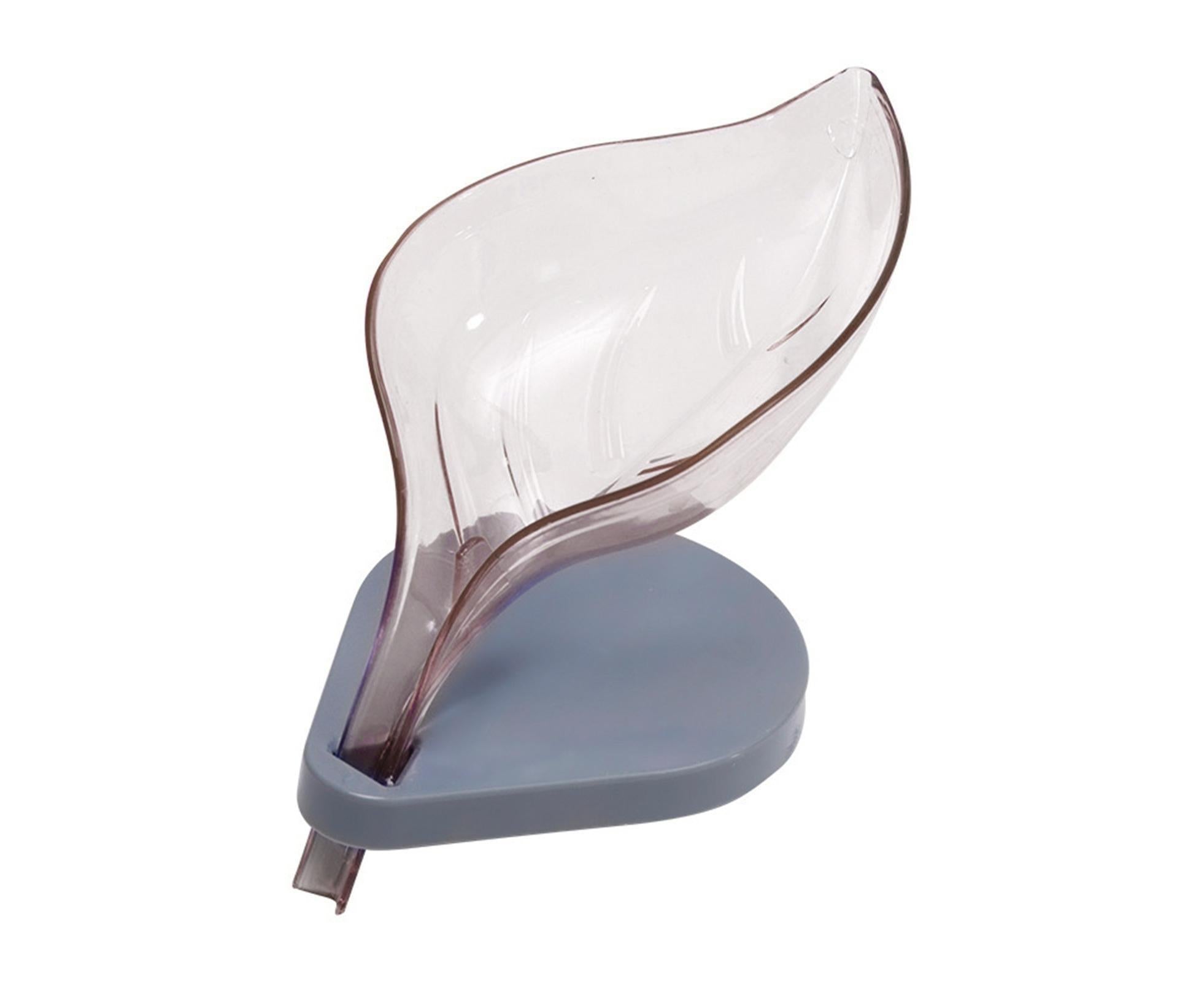 Soap Holder Drainage Design Leaf Shape Solid Color Punch-free Great Stickiness Storage Soaps Sturdy Structure with Sucker Soap Plate Bathroom Stuffoffee