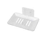 Soap Holder Easy to Install Selfdhesive PVC Bathroom Soap Holder for Home-White
