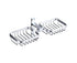 Soap Holder Easy-Installation Hollow Design Square-Shaped Punch-free Soap Drain Box for Home-Silver