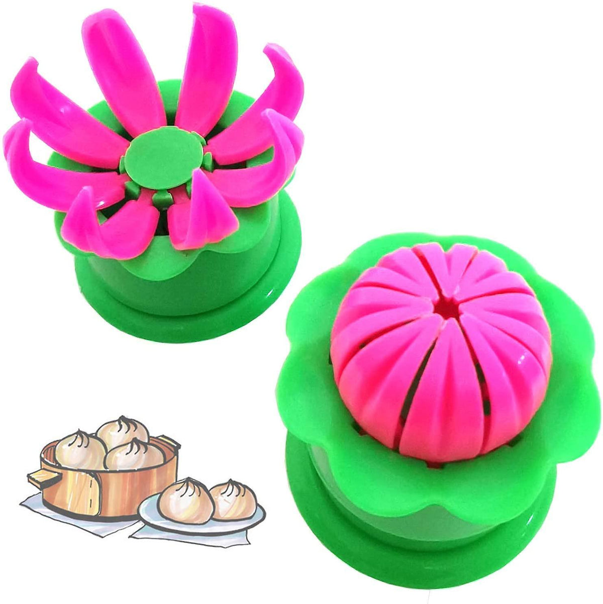 2-Pack Steamed Stuffed Bun Making Mold, Pastry Pie Steam Bun Dumpling Maker Mould, Empanada Mold Kit
