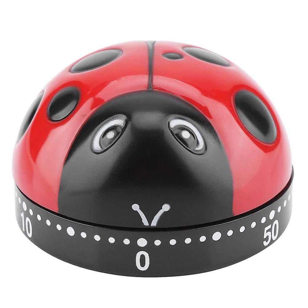 Cute Ladybug Shape Kitchen Timer 60 Minutes Timer with Loud Ring Mechanical Wind-Up Timer Kitchen