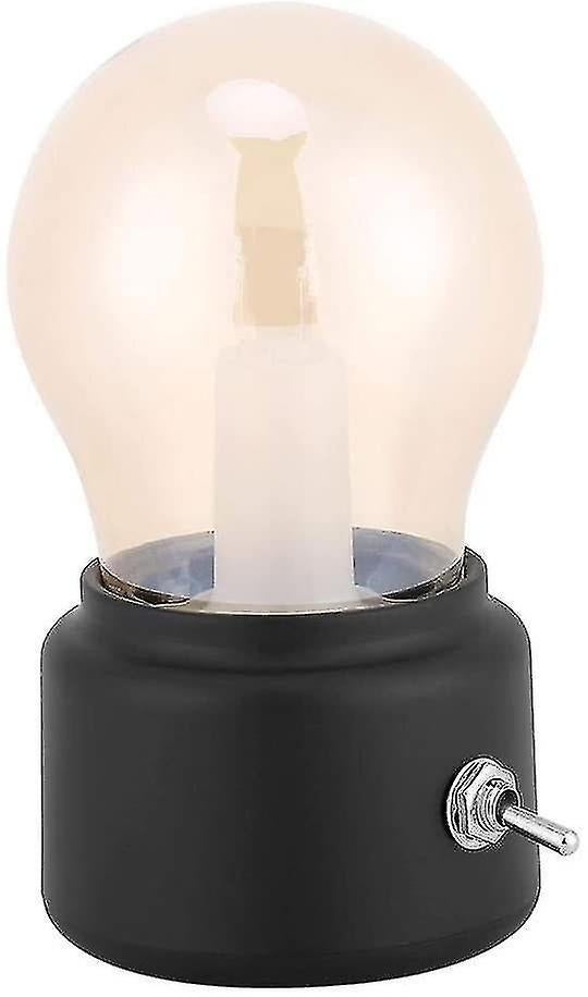 Retro Led Night Light Usb Rechargeable Table Lamp Bedside Lamp For Bedroom, Hallway, Kitchen,(black)