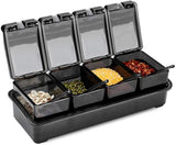 Set Of Condiment Boxes With 4 Removable Compartments For The Kitchen, Condiments