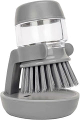 Soap Brush with Organizer, Kitchen Dish Brush Set for Cleaning Pots and Pans (Grey)