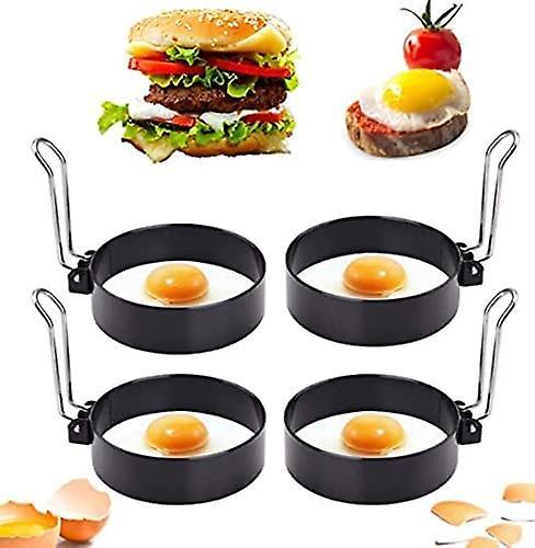 Stainless Steel Egg Rings, Omelette Mold, Non-Stick Egg Rings with Folding Handles, Round Egg Rings