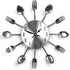 Stainless Steel Kitchen Utensils Clock For Kitchen  Indoor And Outdoor Kitchen Cutlery Silver Wall Clock With Tinted Forks Spoons Spatula