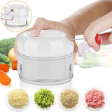 Vegetable Chopper, Mini Onion Chopper, Multi Chopper, Manual Small Onion Chopper, 170ml, White