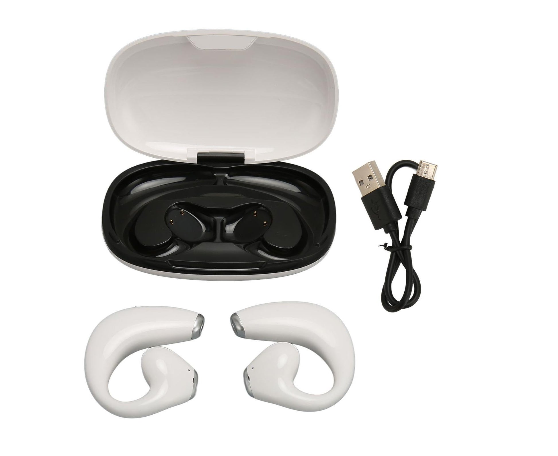 Language Translator Earbuds Smart Noise Reduction Supports 144 Languages Bluetooth 5.3 Earphones White
