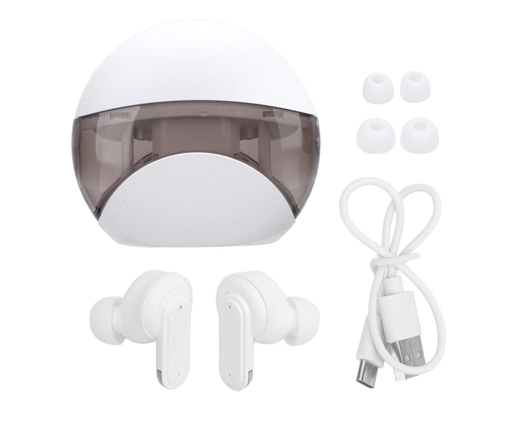 Translation Earbuds with APP 144 Languages Online BT5.4 Noise Cancelling Stereo Sound Language Translator for Android White