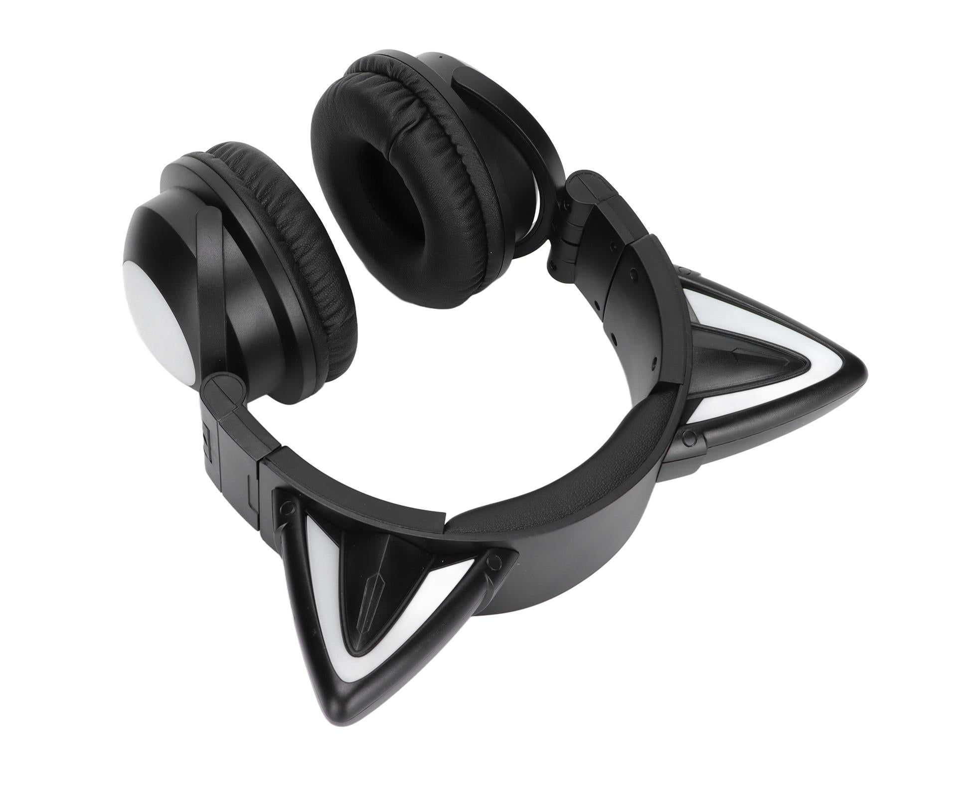 Cat Ear Bluetooth Headset Stereo Headset with Microphone LED Cute Cat Headset for Girls babies