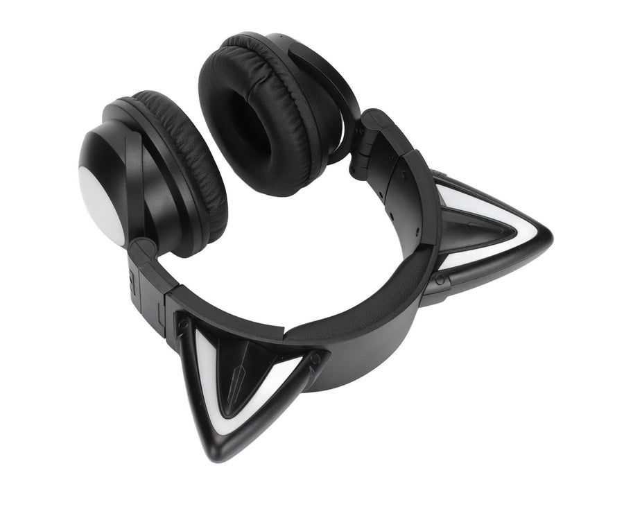 Cat Ear Bluetooth Headset Stereo Headset with Microphone LED Cute Cat Headset for Girls babies
