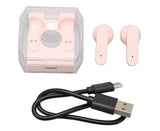 Smart Voice Translator Earbuds Support 144 Languages Online Translation Power Display Translating Headset for Traveling Pink