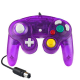 Wired Game Controller for NGC Console - Classic Design,Compatible with GameCube,Vibration Feature - Transparent Purple