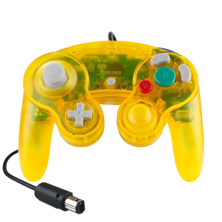 Wired Game Controller for NGC Console - Classic Design,Compatible with GameCube,Vibration Feature - Transparent Yellow