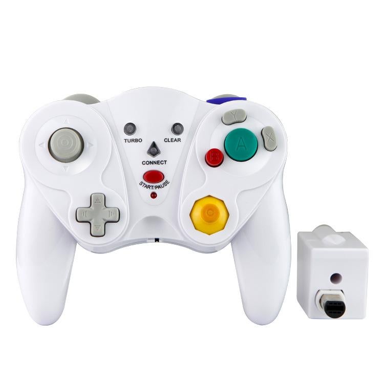 Wireless Game Controller for GC - 2.4Ghz Gamepad with Turbo & Vibration - Compatible with GC Console - White