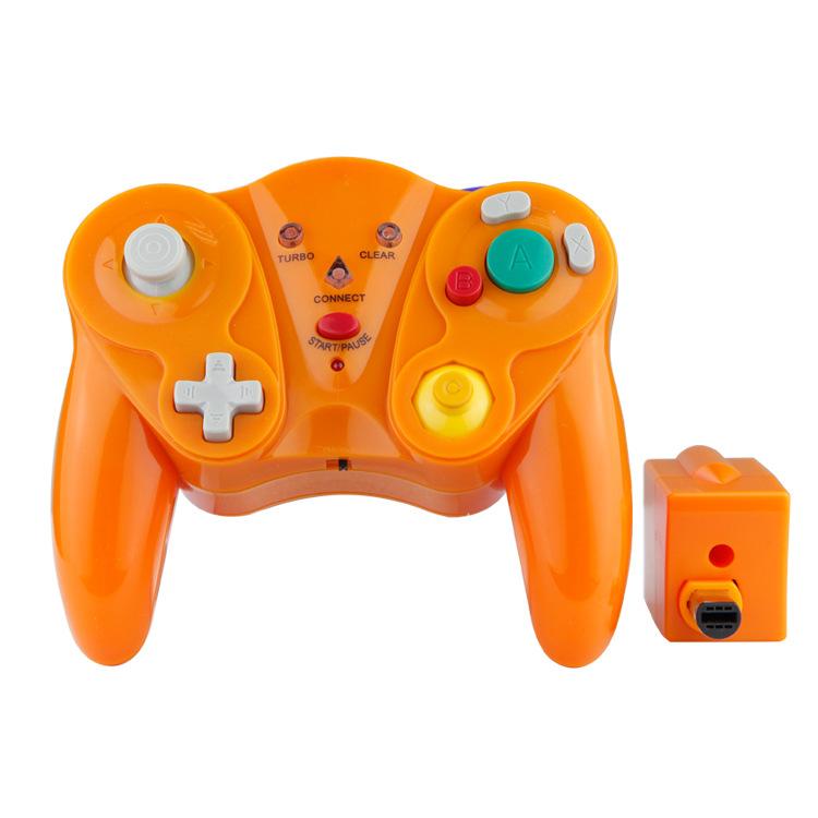 Wireless Game Controller for GC - 2.4Ghz Gamepad with Turbo & Vibration - Compatible with GC Console - Orange