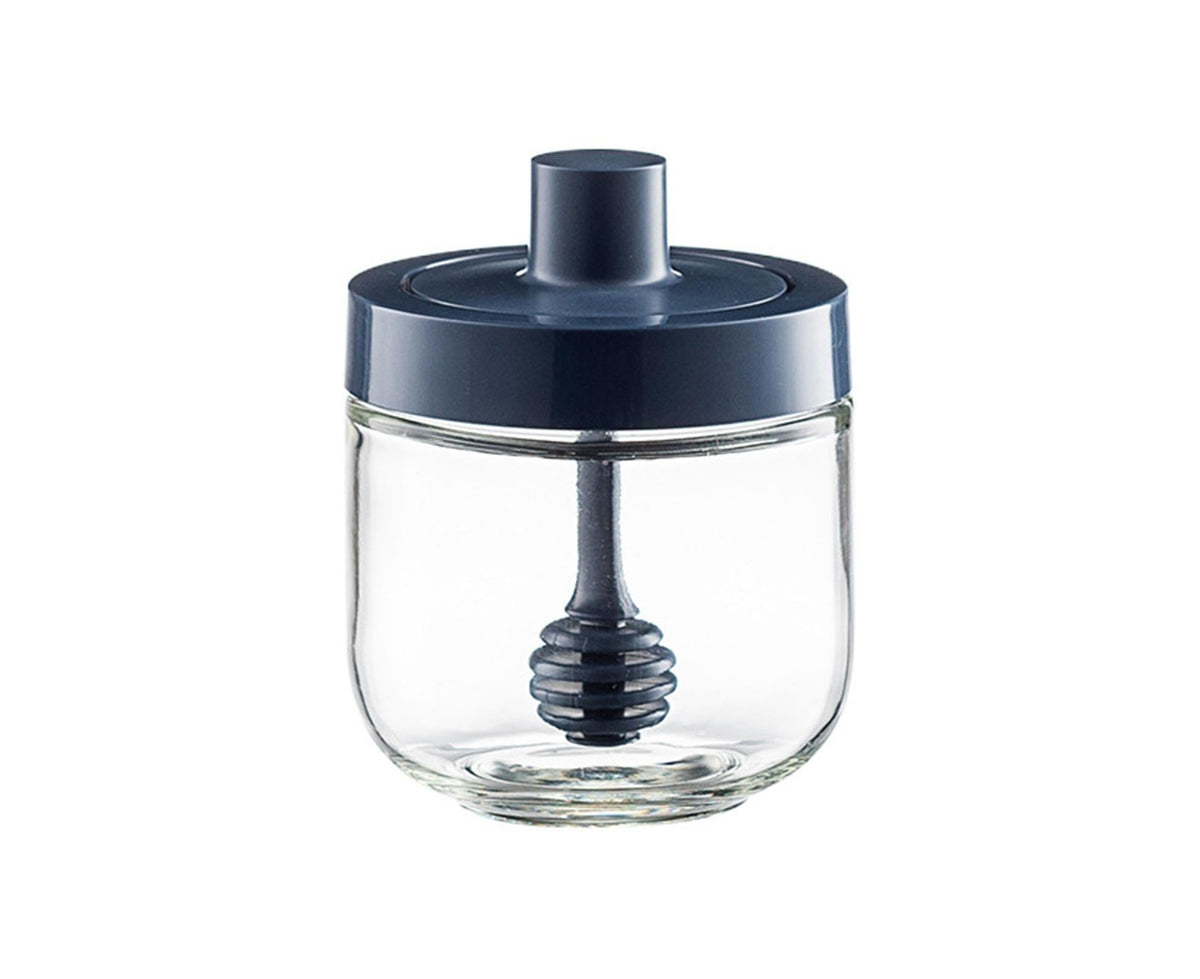 One-piece Design Seasoning Jar Smooth Edge Glass Multi-purpose Spice Bottle Cooking Gadget-Blue