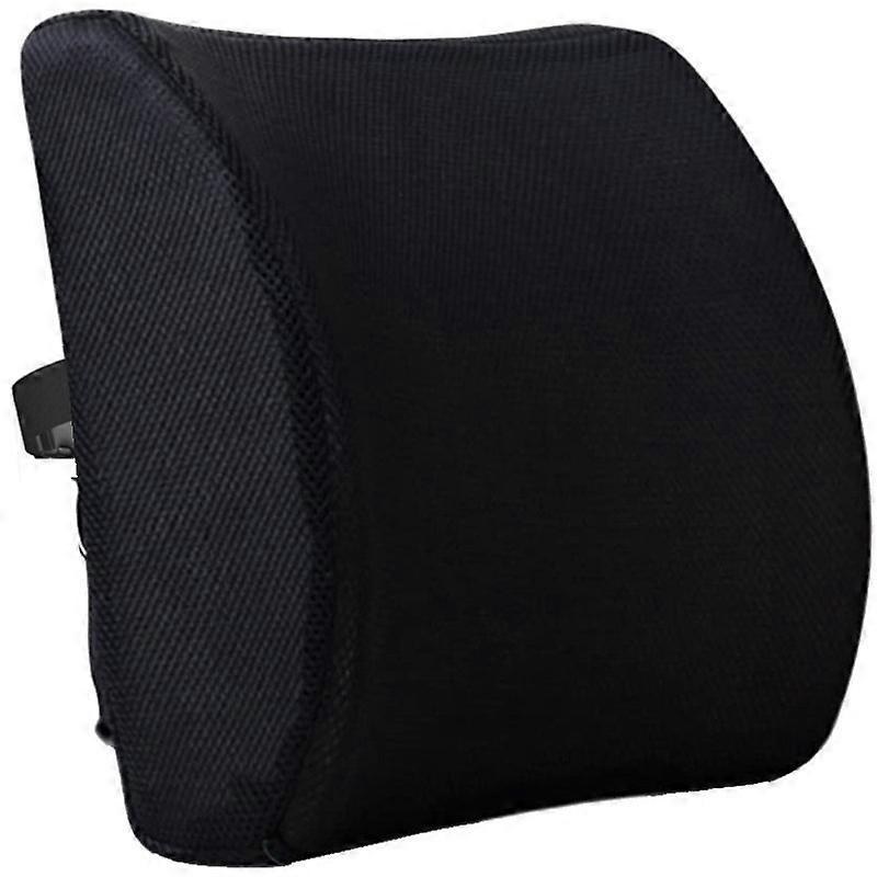Memory Foam Lumbar Cushion Posture Corrector Vehicle Seat Home Office Chair (Black)
