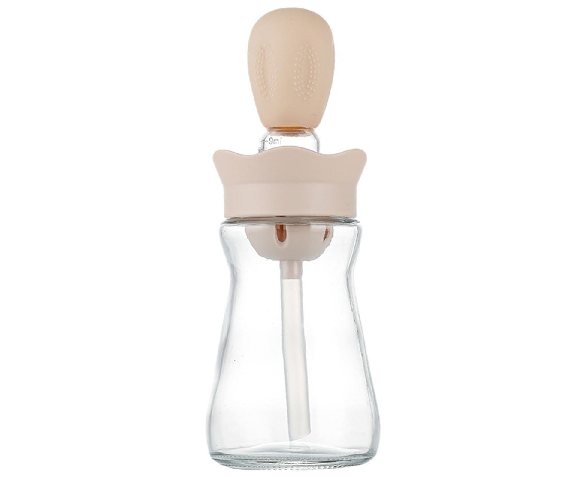 200ML 2 in 1 Glass Oil Bottle with Silicone Brush-Pink
