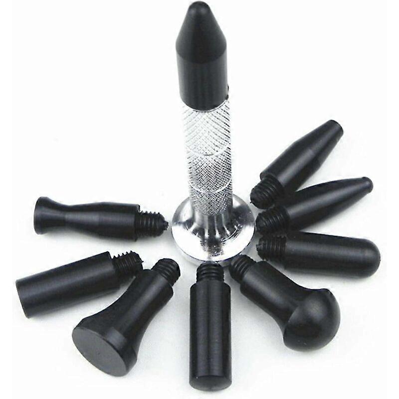 Auto Parts Repair Tip, Lightweight Rubber Car Stripper Pen with 9 Replacement Heads for Motorcycle Black Silver