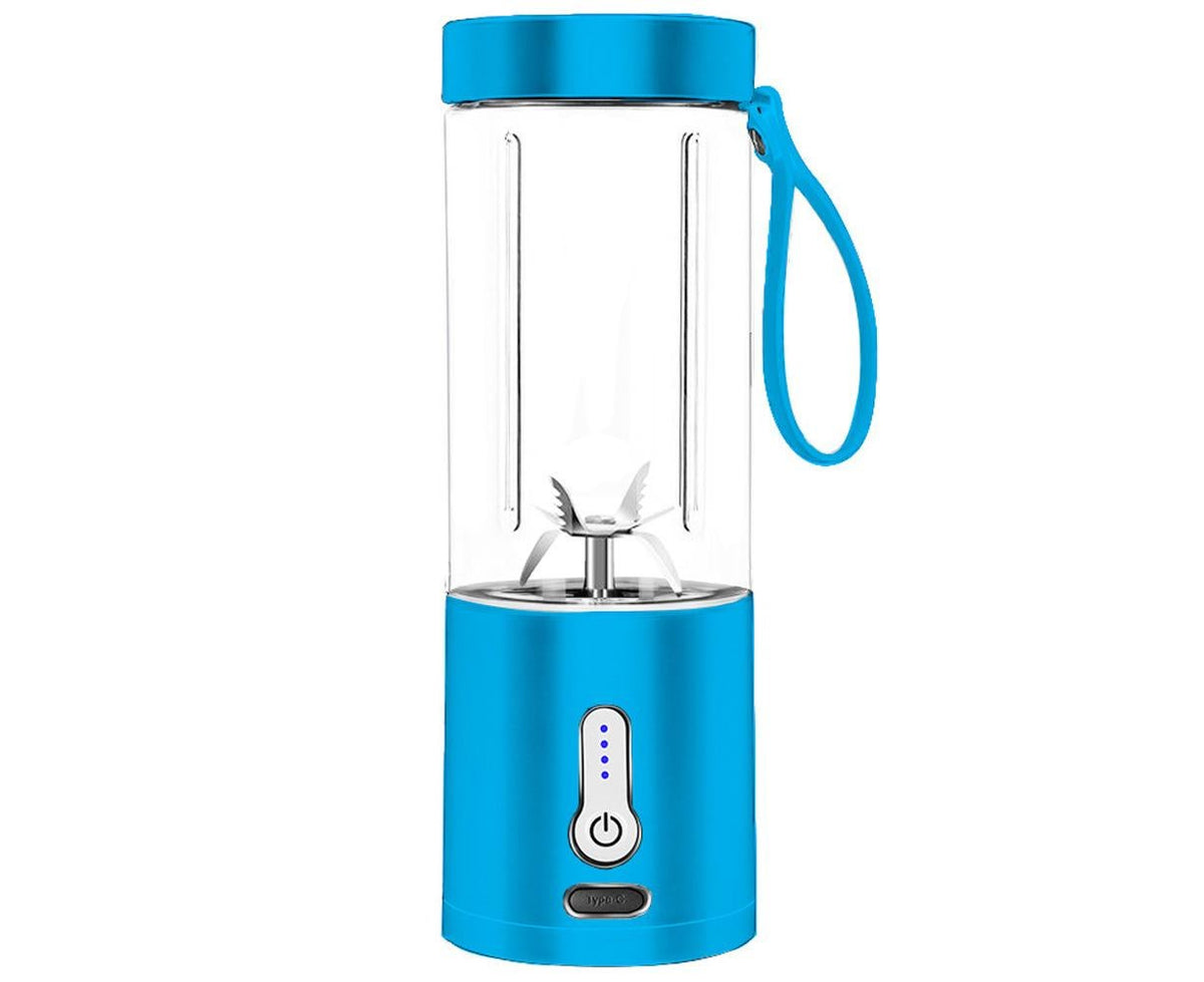 Portable Blender Cup, USB Electric Juicer, Rechargeable 530ml, 6 Blades, for Travel & Sports