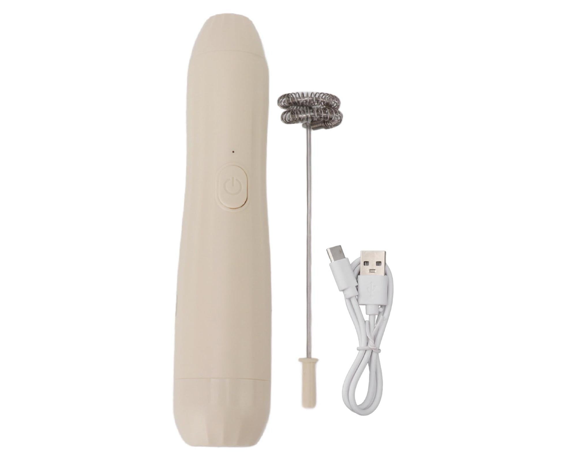Khaki Rechargeable Milk Frother, Coffee Mixer for Lattes & Hot Chocolate