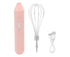 Electric Egg Beater, USB Charging Milk Frother, Portable Cordless Drink Mixer with Stainless Steel Whisk, Pink