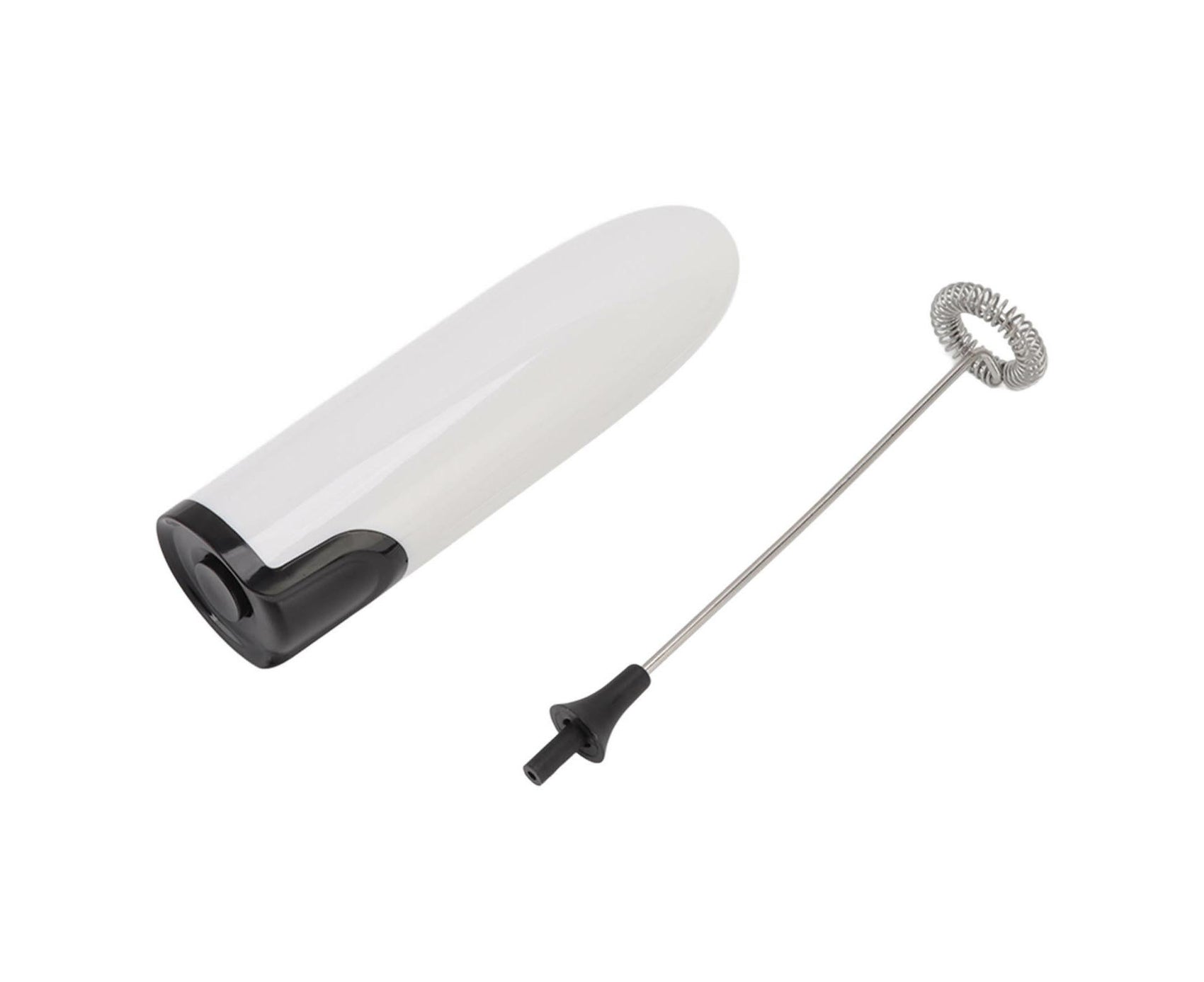 Household Electric Milk Frother, Automatic Handheld Foam Maker, Coffee Stirring Bar, Kitchen Drink Foamer (White/Black)