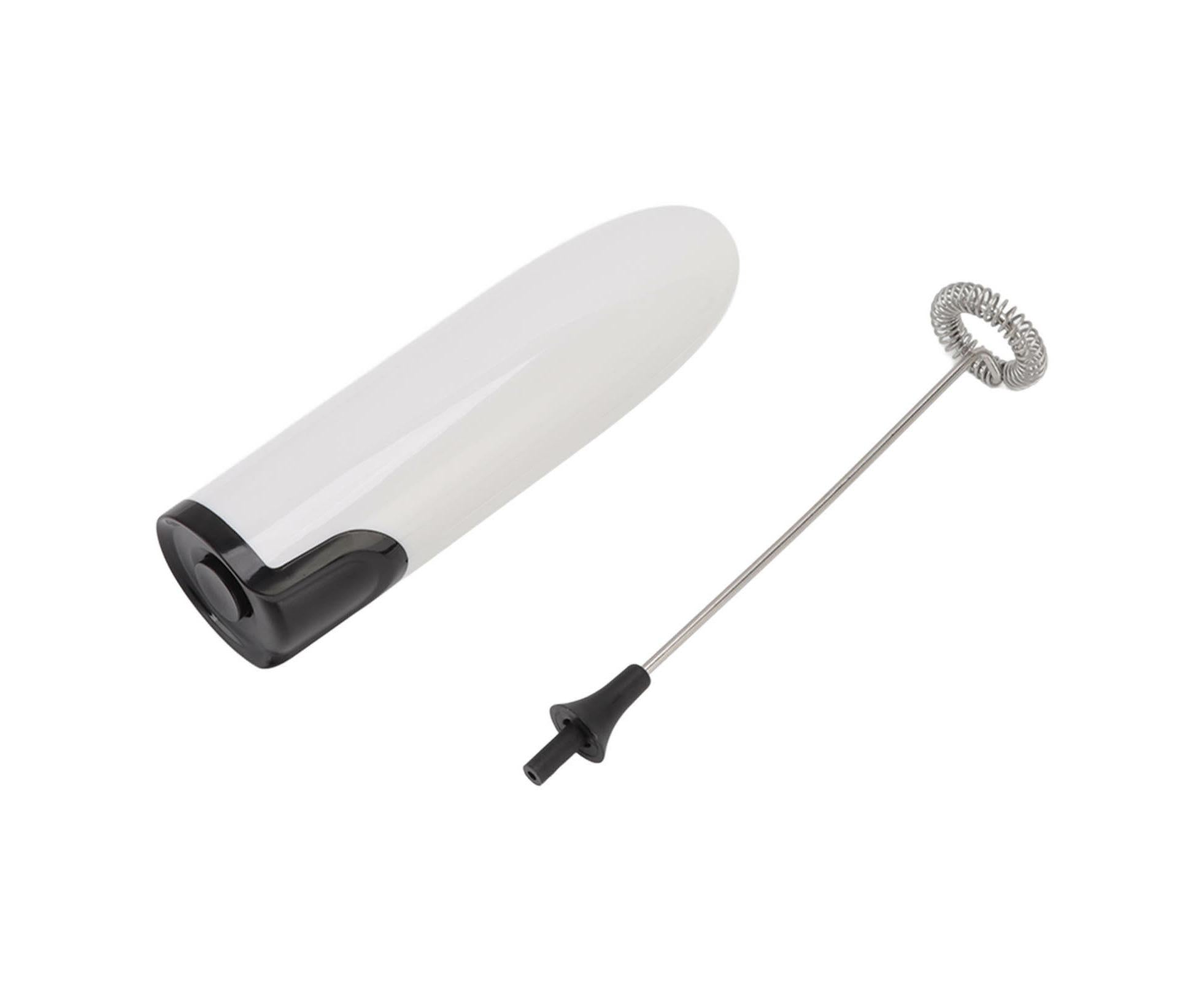 Household Electric Milk Frother, Automatic Handheld Foam Maker, Coffee Stirring Bar, Kitchen Drink Foamer (White/Black)