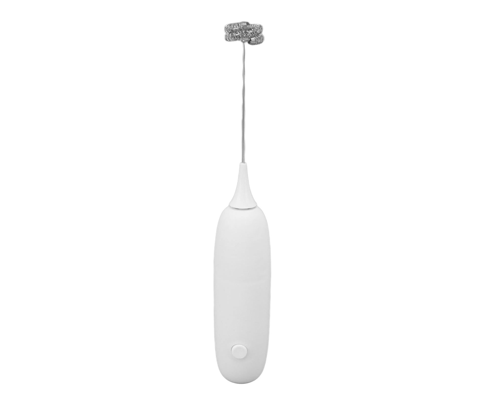 Battery Operated Handheld Milk Frother, Foam Maker, Egg Beater, Household Small Baking Tool for Coffee & Milkshakes, White