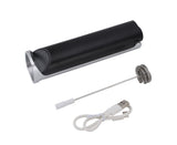 Handheld Milk Frother, Black, Dual Hoop Head, 3 Adjustable Gears, Electric Foam Maker for Coffee