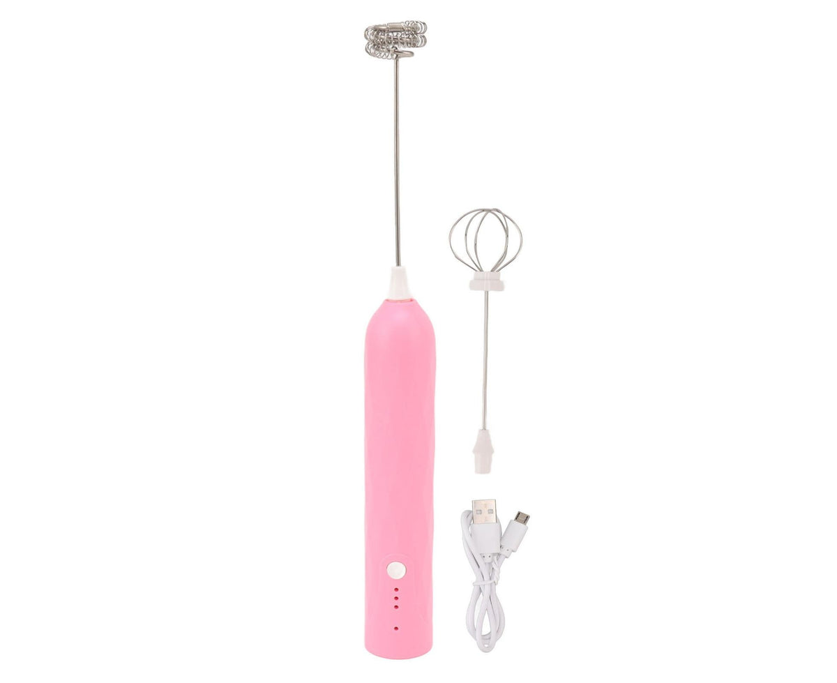 Small Household Egg Beater, Mini Multifunctional Handheld Electric Stirrer, Foam Maker, Whisk, Cordless Milk & Coffee Foamer, Pink