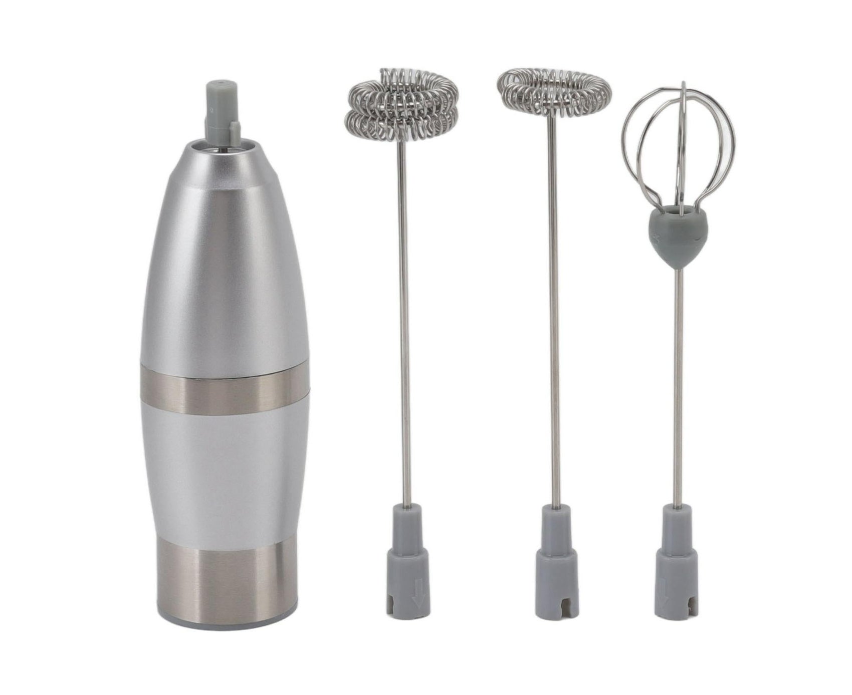 Electric Milk Frother, Handheld Battery Operated Drink Mixer, Portable Eggbeater with Stainless Steel Whisk